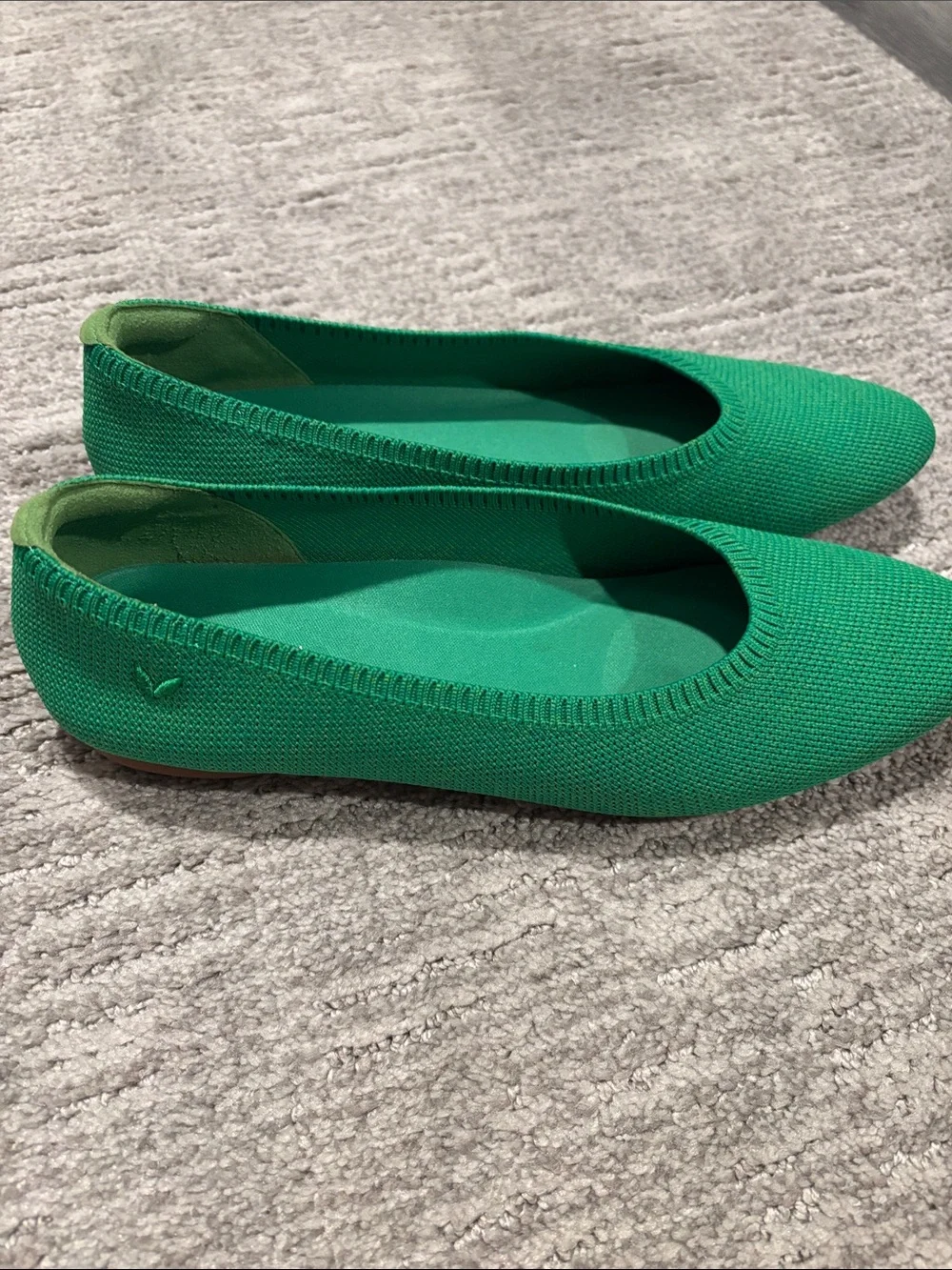 Vivaia Green Knit Ballet Flats — Comfortable Everyday Women’s Shoes size 39.5